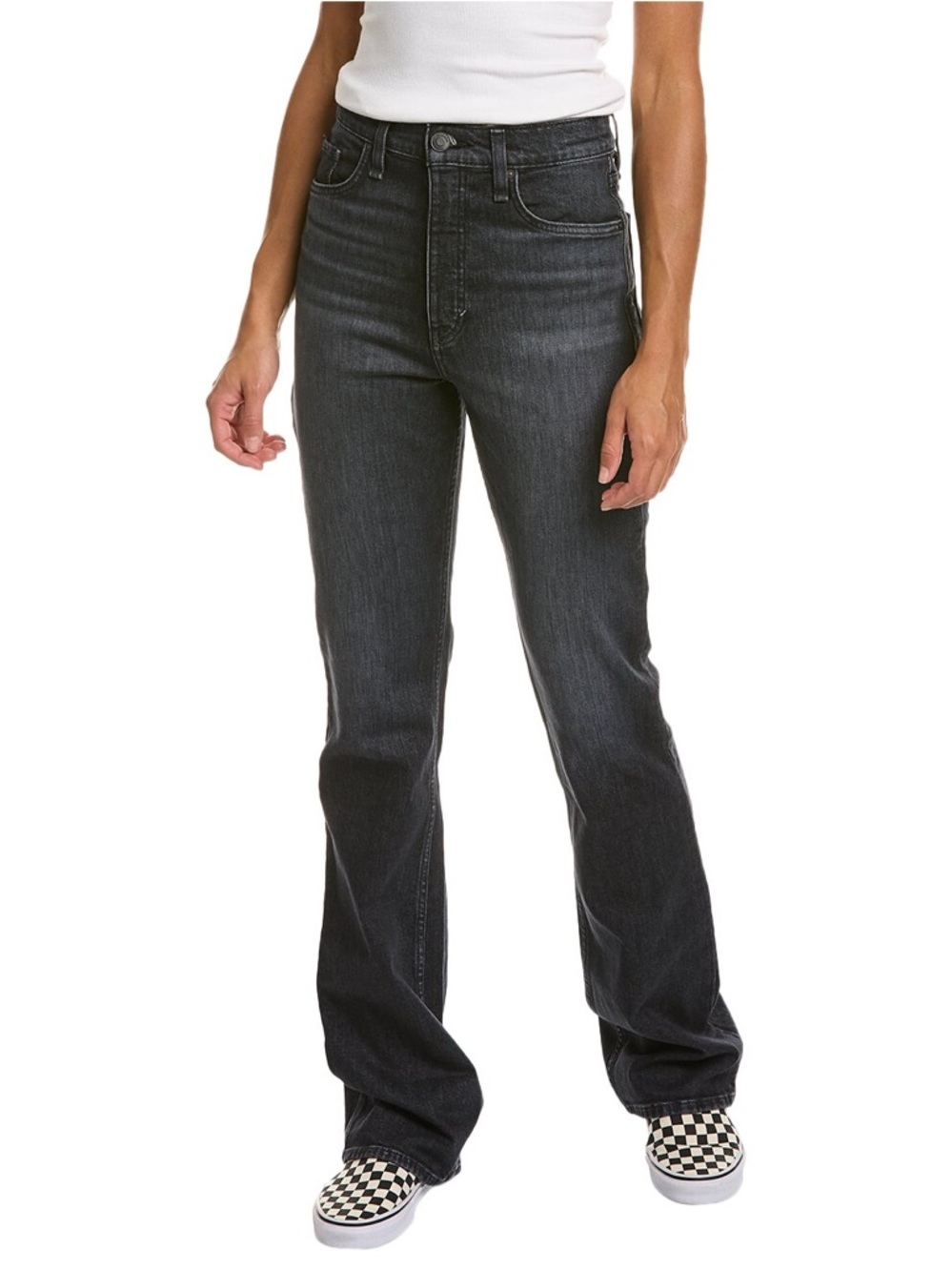 Hudson Faye Ultra High Rise Flare Tall Jeans Eco Black Size 23